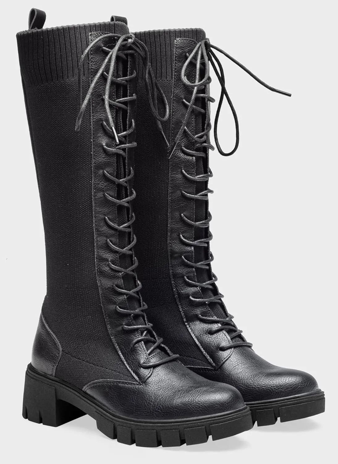 Jeossy Women's Knee High Riding Combat 9603 Boots, Tall Platform Chunky Heel Boots Wide Claf
