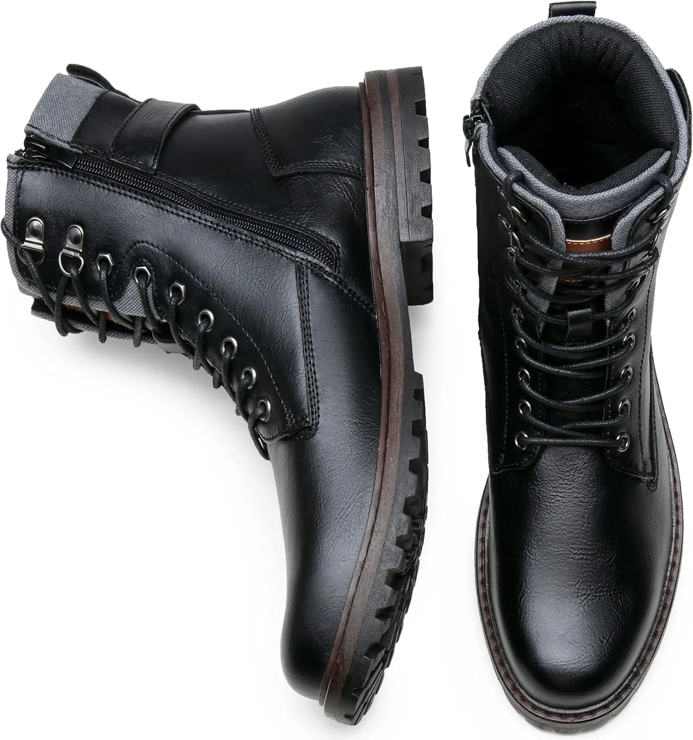 Jousen Boots for Men Casual Dress Retro Lace Up Motorcycle Boots