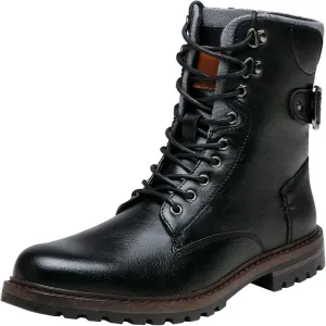 Jousen Boots for Men Casual Dress Retro Lace Up Motorcycle Boots