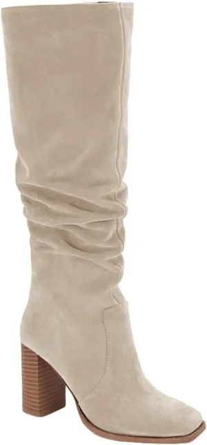Juliet Holy Womens Knee High Boots Chunky High Heel Square Toe Side Zipper Wide Calf Boot