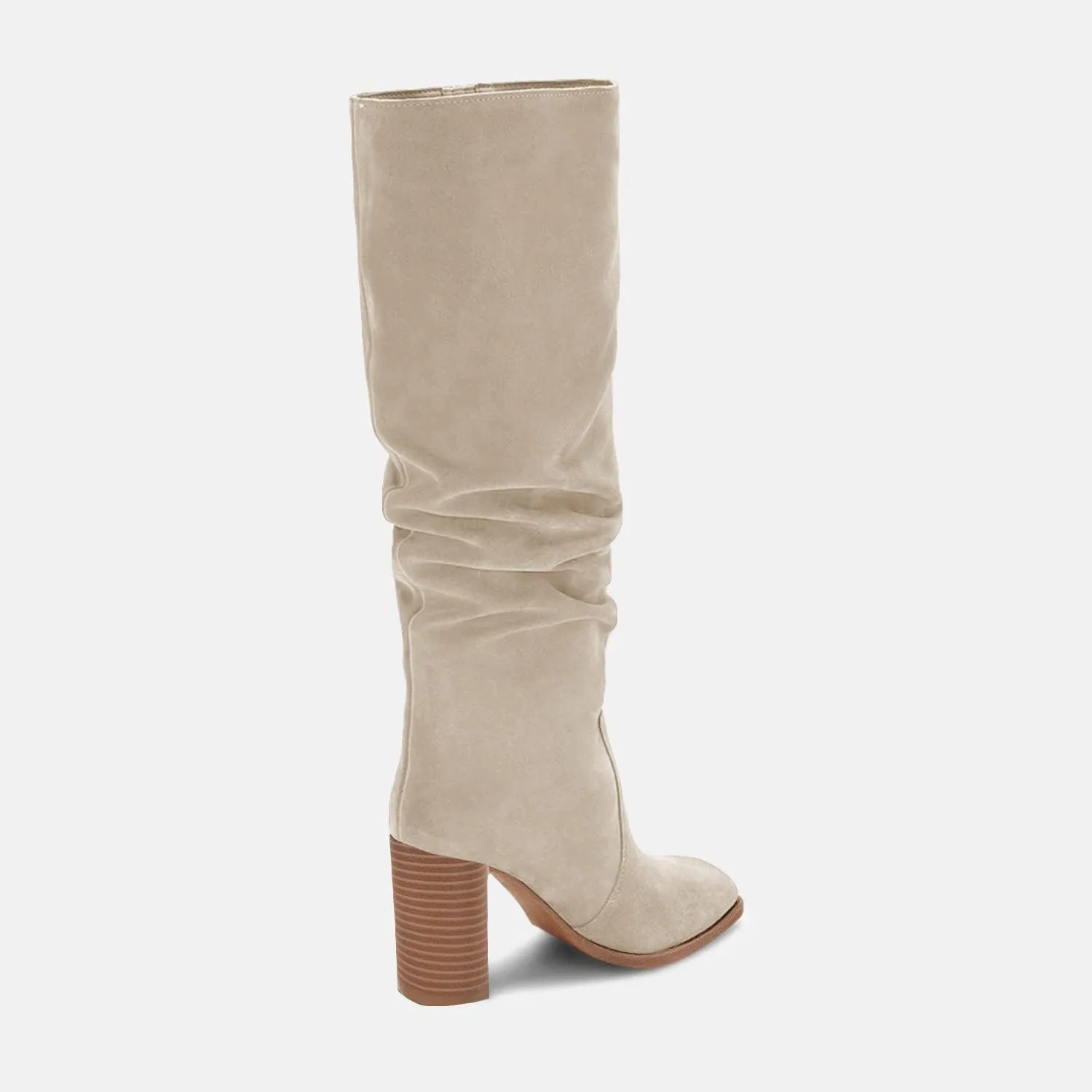 Juliet Holy Womens Knee High Boots Chunky High Heel Square Toe Side Zipper Wide Calf Boot