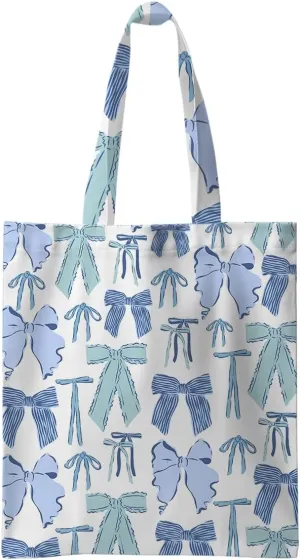Jztco Preppy Tote Bag, Aesthetic Bows Strawberry Beach Bag, Cat Lovers Gifts for Women Sister, Reusable Grocery Bags