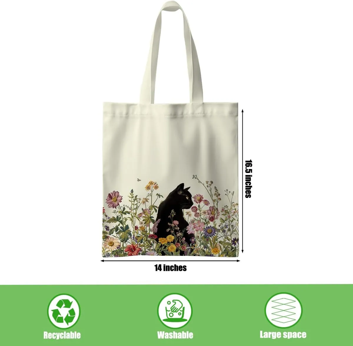 Jztco Preppy Tote Bag, Aesthetic Bows Strawberry Beach Bag, Cat Lovers Gifts for Women Sister, Reusable Grocery Bags