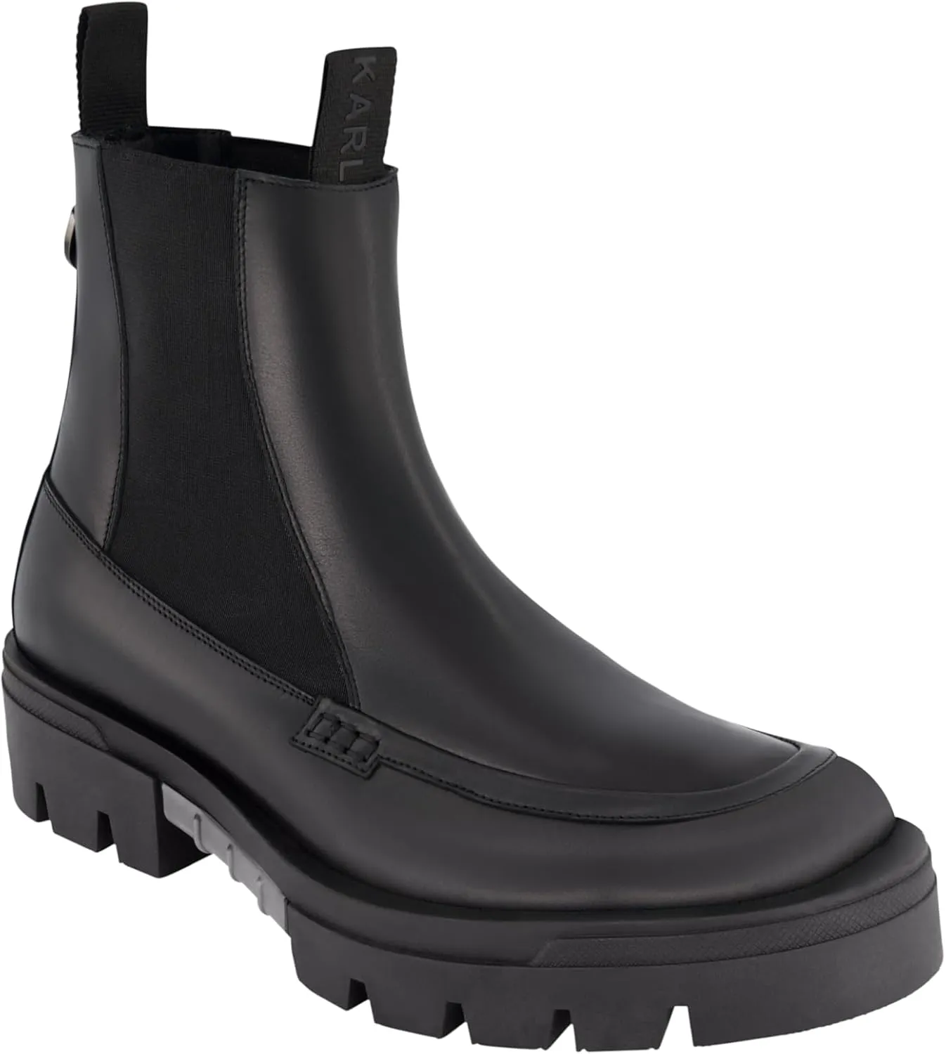 KARL LAGERFELD Men's Apron Toe Chelsea Boot Combat