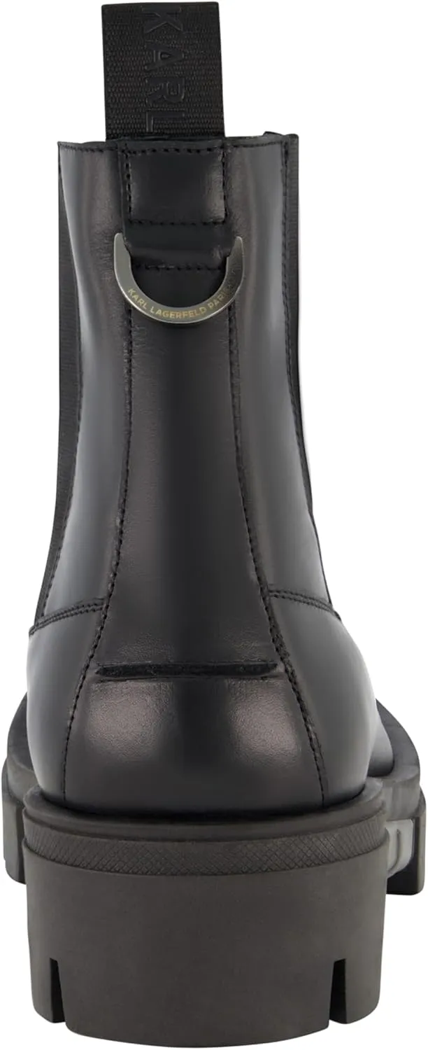 KARL LAGERFELD Men's Apron Toe Chelsea Boot Combat