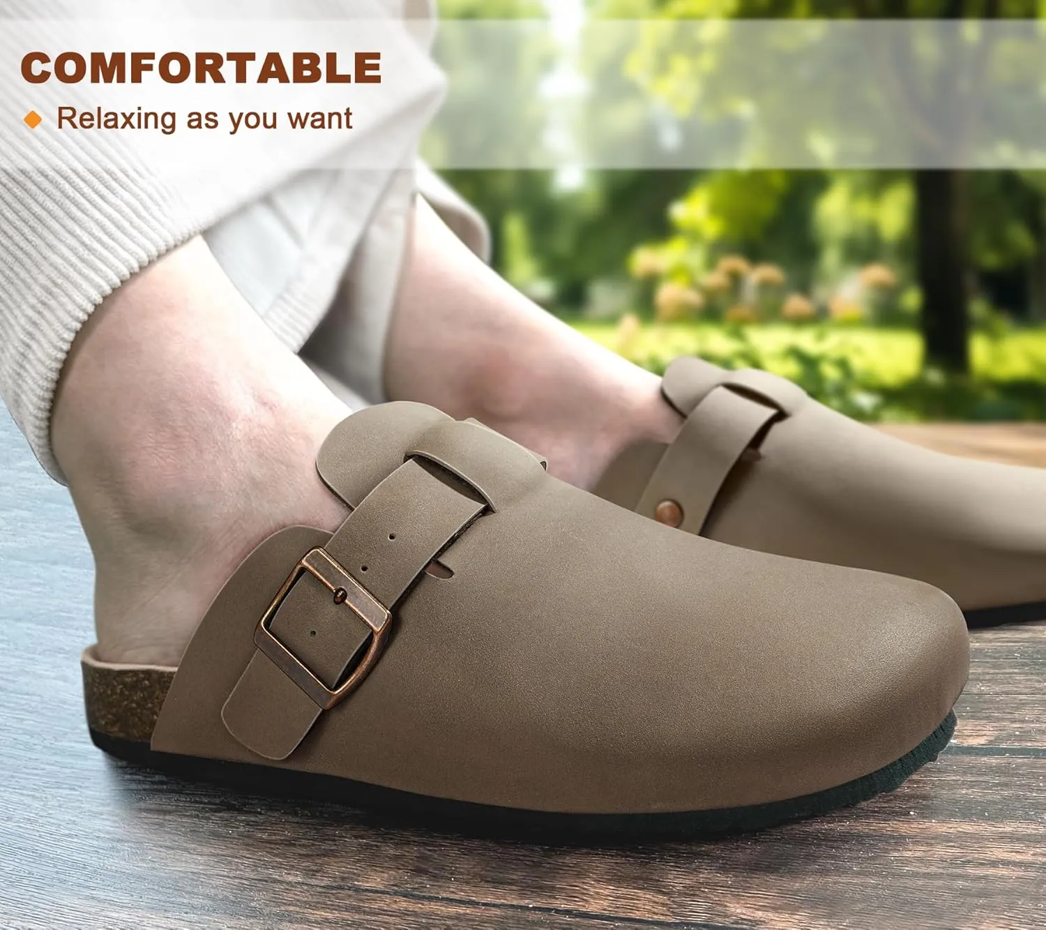 KEMISANT Women Clogs Mules Sandals Slippers Unisex-Crease-Resist Water Proof Upper Cushioned Footbed