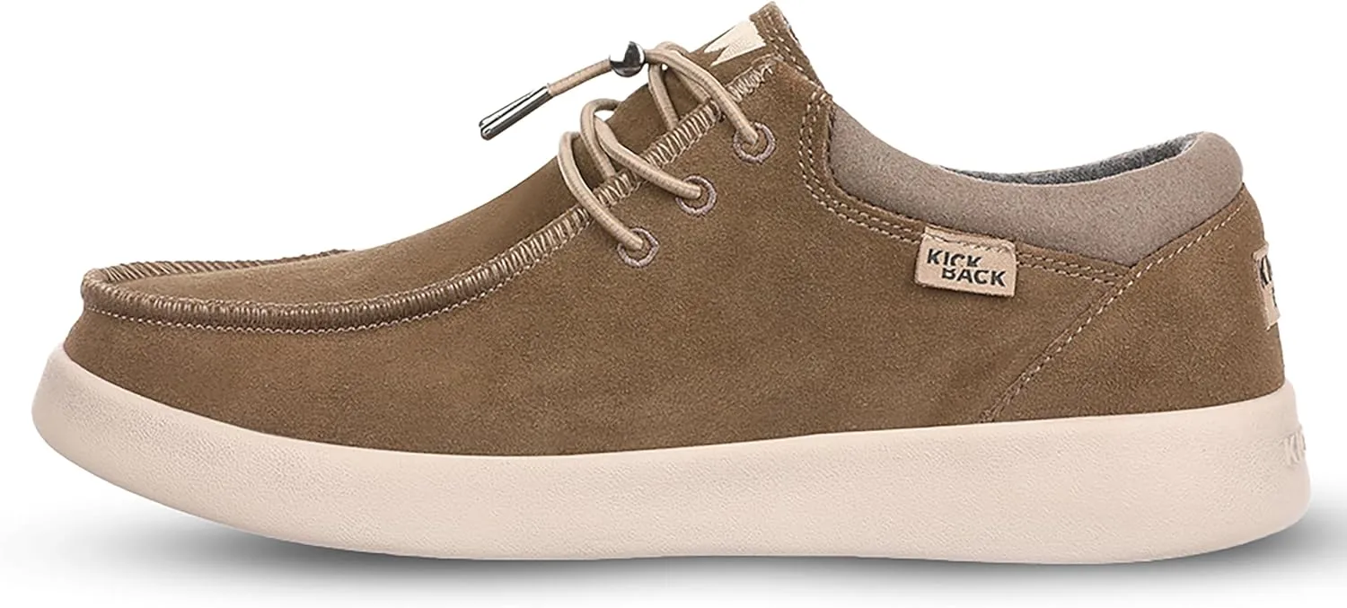 Kickback Haven Suede - Men's Loafers & Moccasins - Lightweight Lace Up Mens Smart Casual Shoes - All Day Comfort Mens Leather Shoes - Men's Slip On Shoes