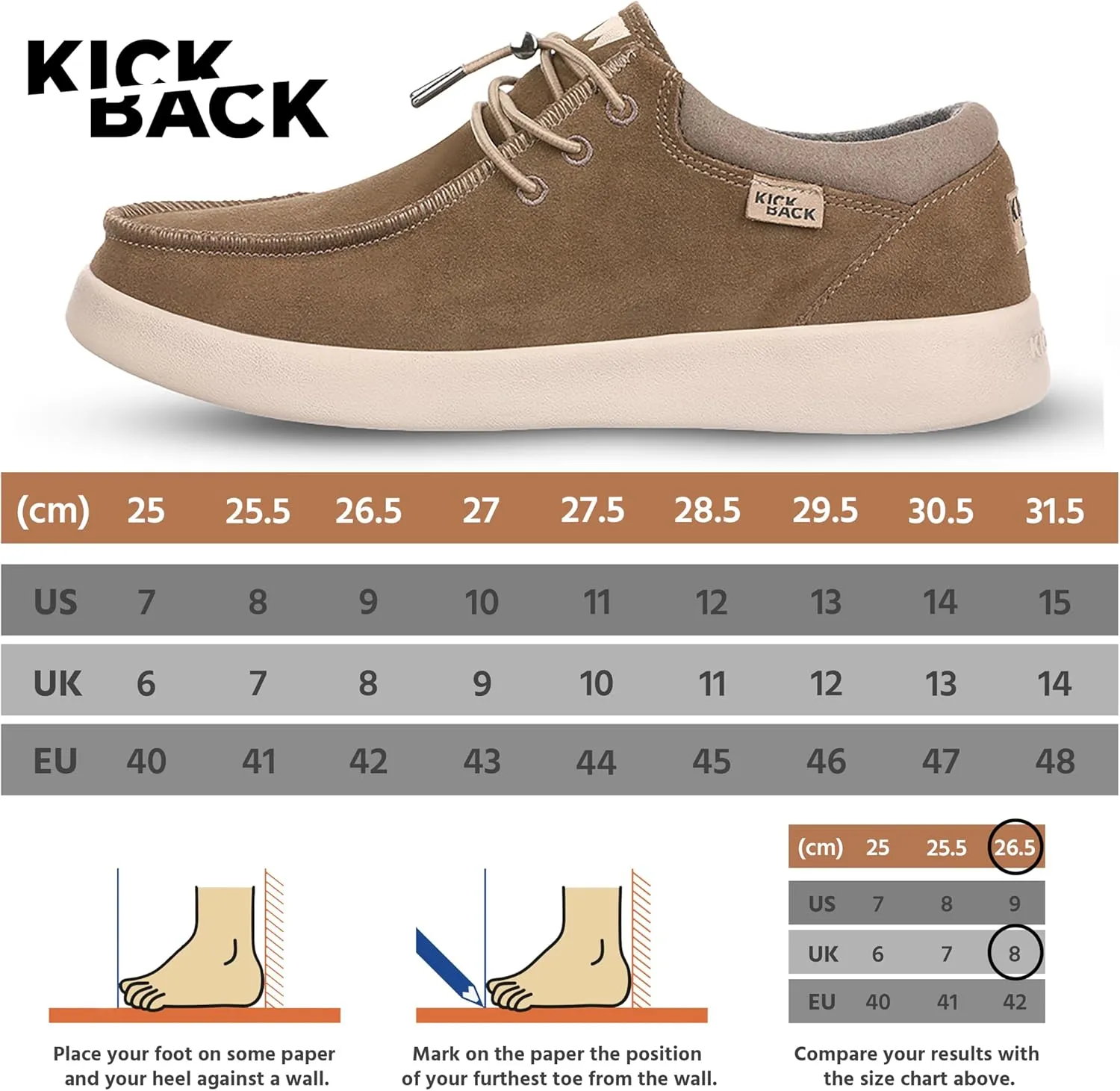 Kickback Haven Suede - Men's Loafers & Moccasins - Lightweight Lace Up Mens Smart Casual Shoes - All Day Comfort Mens Leather Shoes - Men's Slip On Shoes