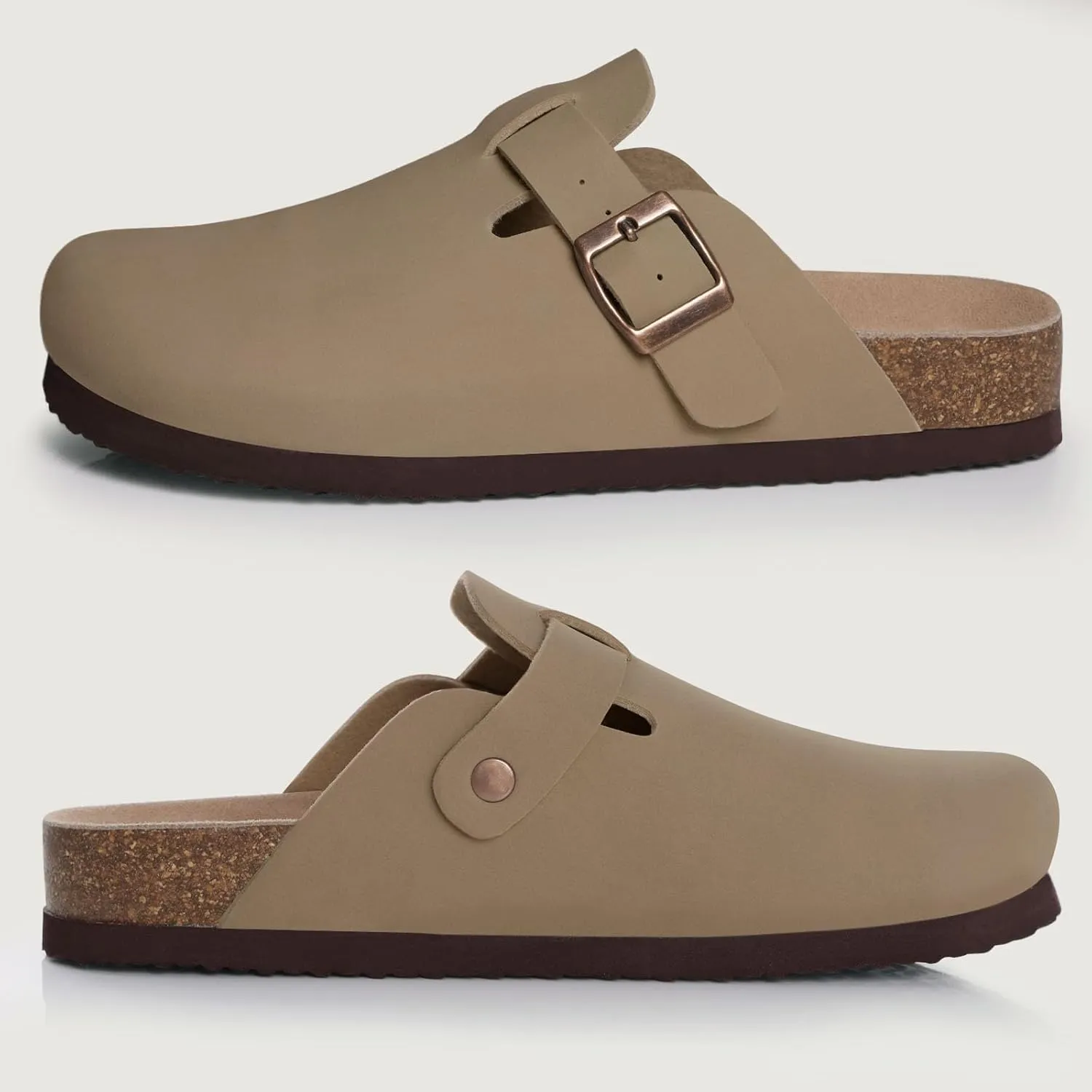 KIDMI Women's Cork Footbed Clogs Comfort Soft Potato Shoes with Arch Support