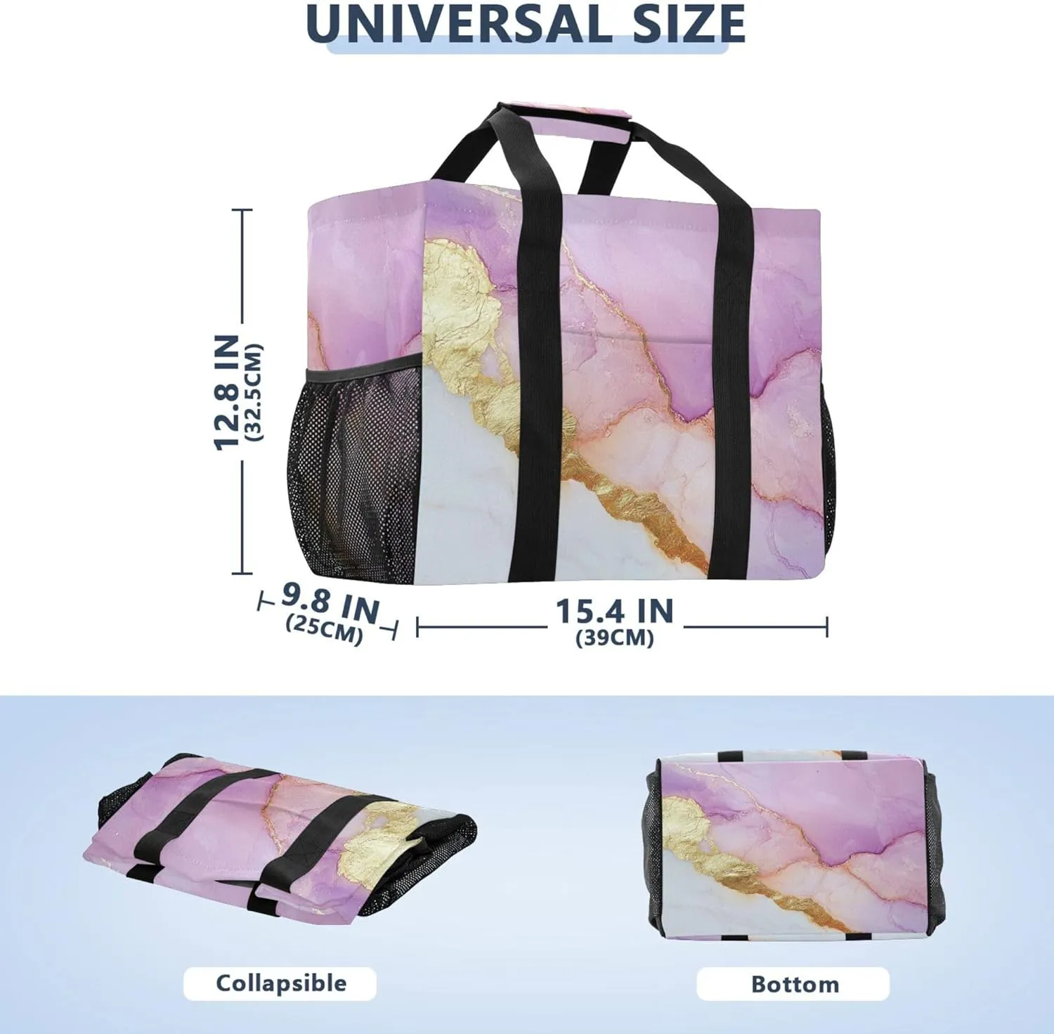 KLL Utility Totes Canvas Collapsable Water Resistant Reusable Grocery Bags