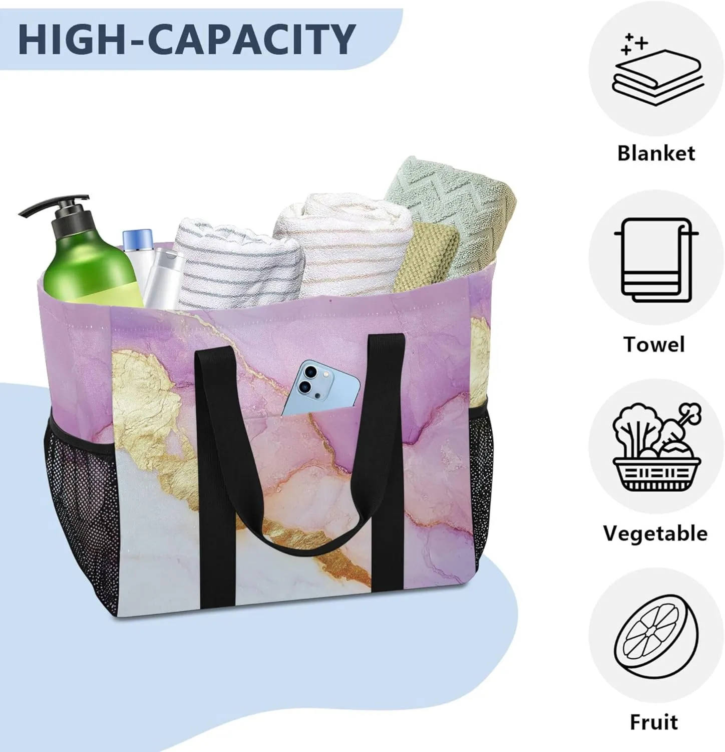 KLL Utility Totes Canvas Collapsable Water Resistant Reusable Grocery Bags