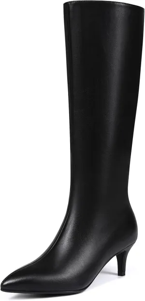 Knee High Boots Women Stiletto Heel Pointed Toe Tall Boot for Women Faux Crocodile Boots Side Zipper Fashion Long Boots