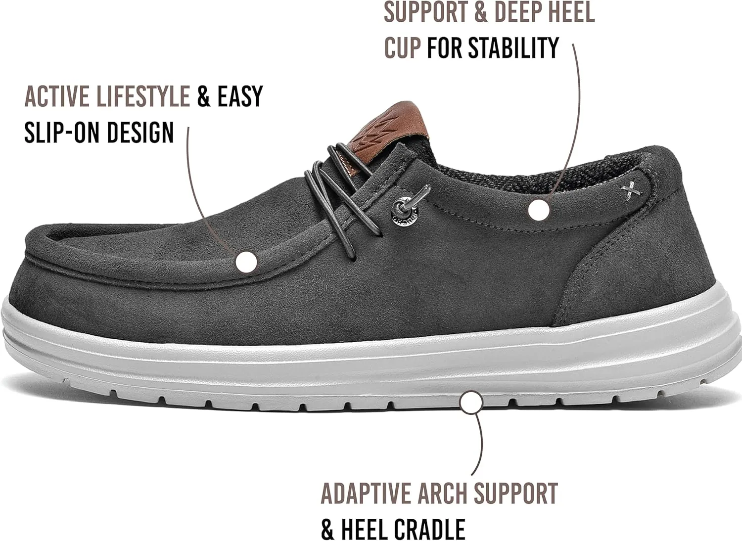 KONA & Chukka Men's Loafers Casual Slip-On Business Casual Shoes- Lightweight and Breathable Slip-On Lace Men's Suede Loafers Sneakers
