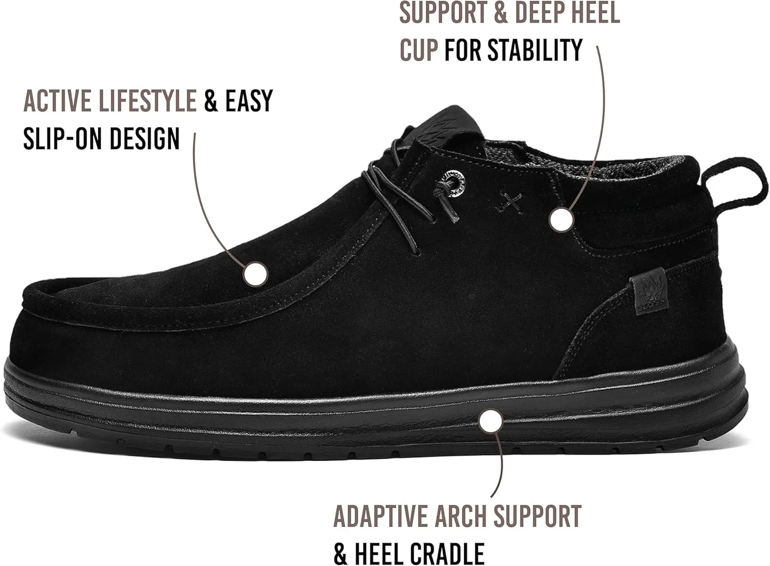 KONA & Chukka Men's Loafers Casual Slip-On Business Casual Shoes- Lightweight and Breathable Slip-On Lace Men's Suede Loafers Sneakers