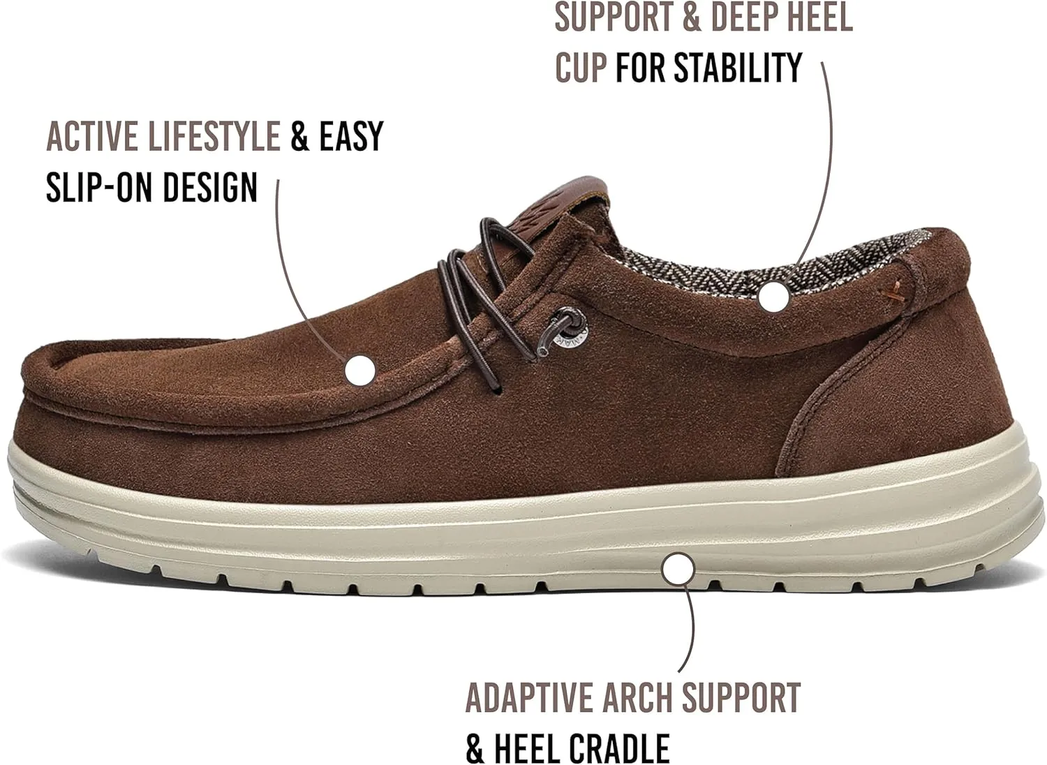 KONA & Chukka Men's Loafers Casual Slip-On Business Casual Shoes- Lightweight and Breathable Slip-On Lace Men's Suede Loafers Sneakers