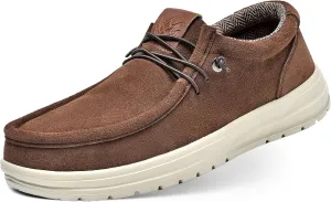 KONA & Chukka Men's Loafers Casual Slip-On Business Casual Shoes- Lightweight and Breathable Slip-On Lace Men's Suede Loafers Sneakers