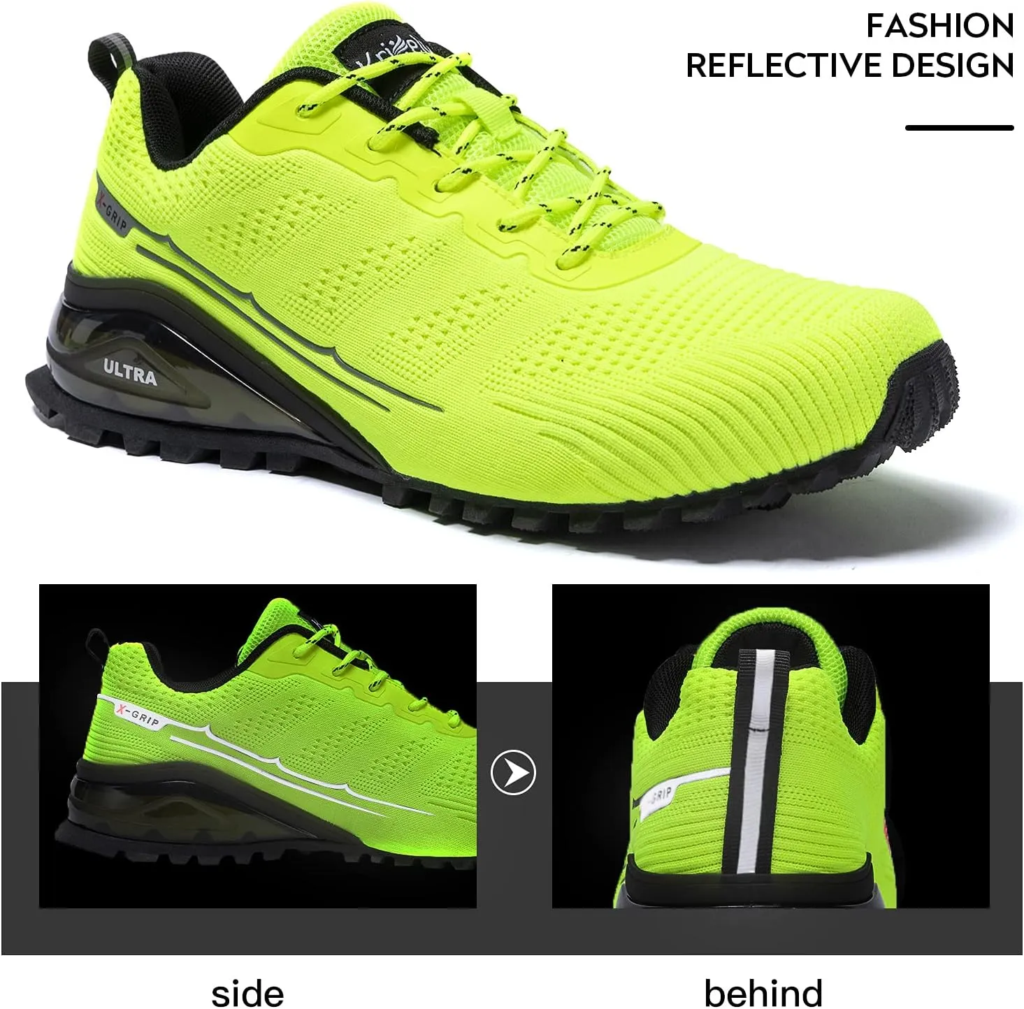 Kricely Men's Trail Running Shoes Fashion Walking Hiking Sneakers for Men Tennis Cross Training Shoe Outdoor Snearker Mens Casual Workout Footwear