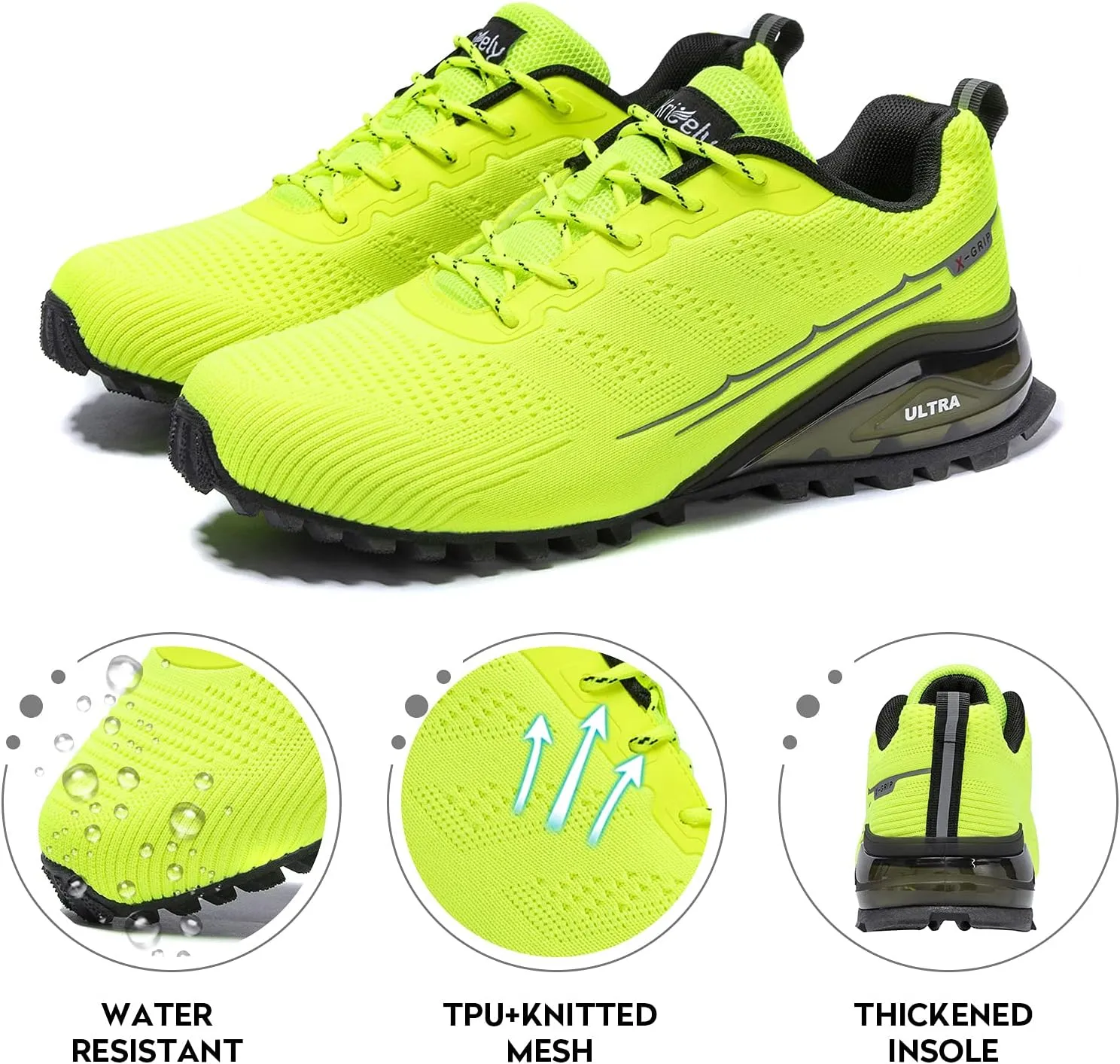 Kricely Men's Trail Running Shoes Fashion Walking Hiking Sneakers for Men Tennis Cross Training Shoe Outdoor Snearker Mens Casual Workout Footwear