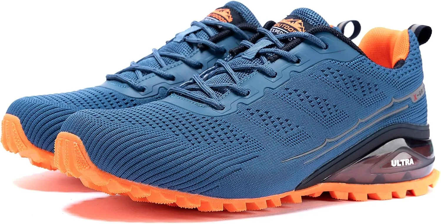 Kricely Men's Trail Running Shoes Fashion Walking Hiking Sneakers for Men Tennis Cross Training Shoe Outdoor Snearker Mens Casual Workout Footwear