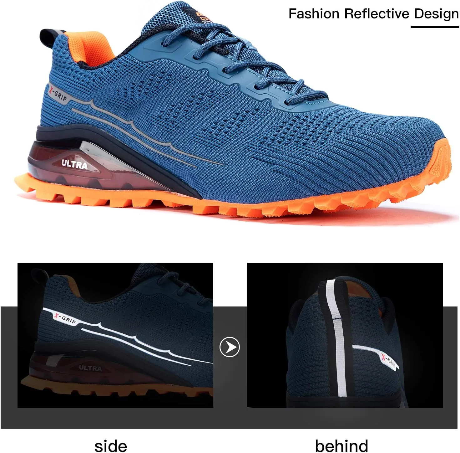 Kricely Men's Trail Running Shoes Fashion Walking Hiking Sneakers for Men Tennis Cross Training Shoe Outdoor Snearker Mens Casual Workout Footwear