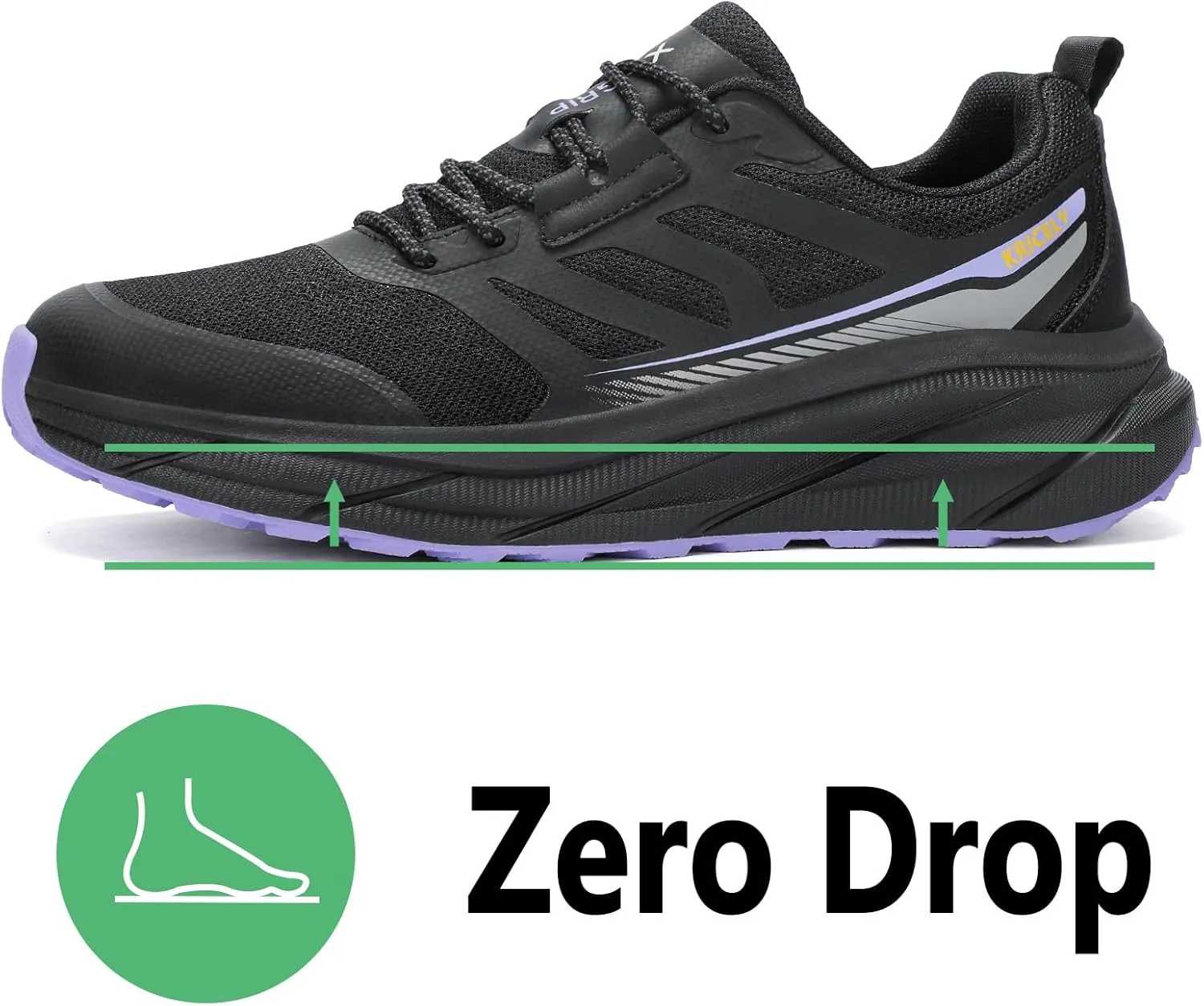 Kricely Men's Trail Running Shoes Wide Toe Box Shoes for Men Walking Sneakers