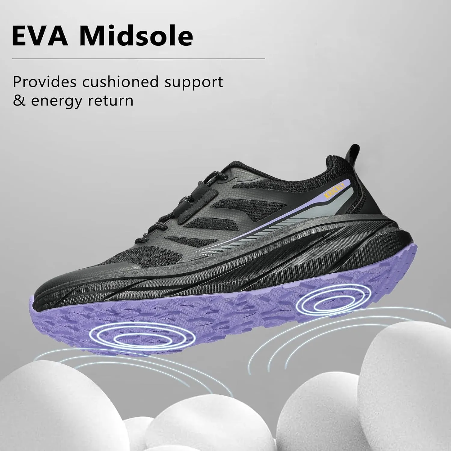 Kricely Men's Trail Running Shoes Wide Toe Box Shoes for Men Walking Sneakers