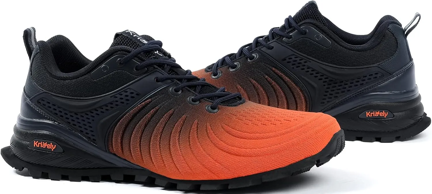 Kricely Men's Walking Shoes Breathable Lightweight Fashion Sneakers Non Slip Sport Gym Jogging Trail Running Shoes