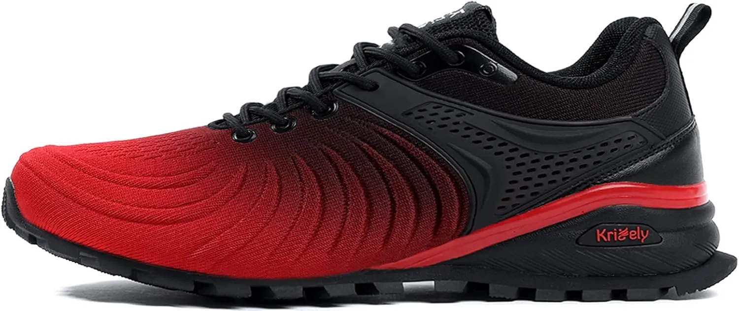 Kricely Men's Walking Shoes Breathable Lightweight Fashion Sneakers Non Slip Sport Gym Jogging Trail Running Shoes