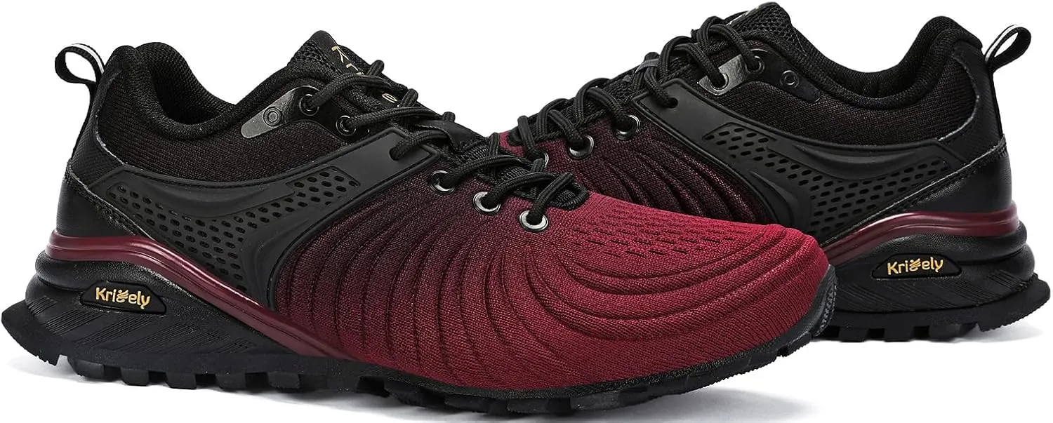 Kricely Men's Walking Shoes Breathable Lightweight Fashion Sneakers Non Slip Sport Gym Jogging Trail Running Shoes