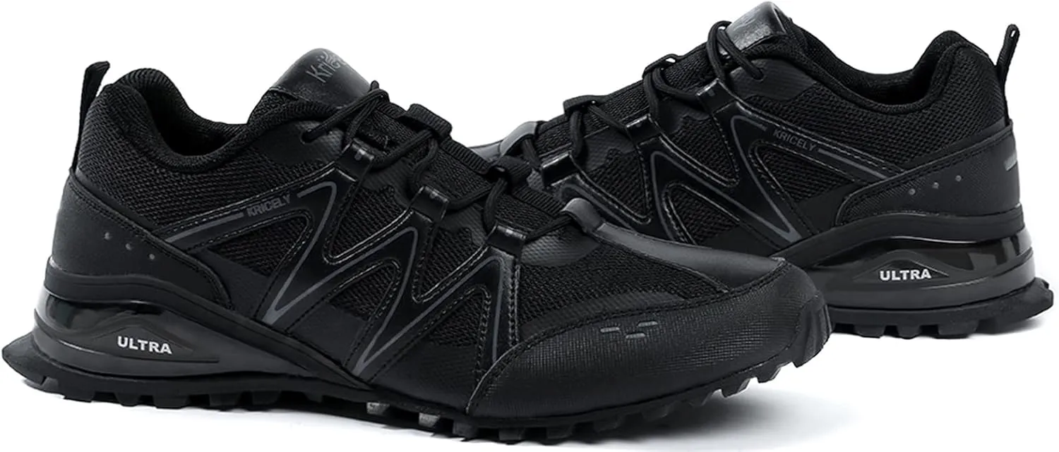 Kricely Men's Walking Shoes Breathable Lightweight Fashion Sneakers Non Slip Sport Gym Jogging Trail Running Shoes