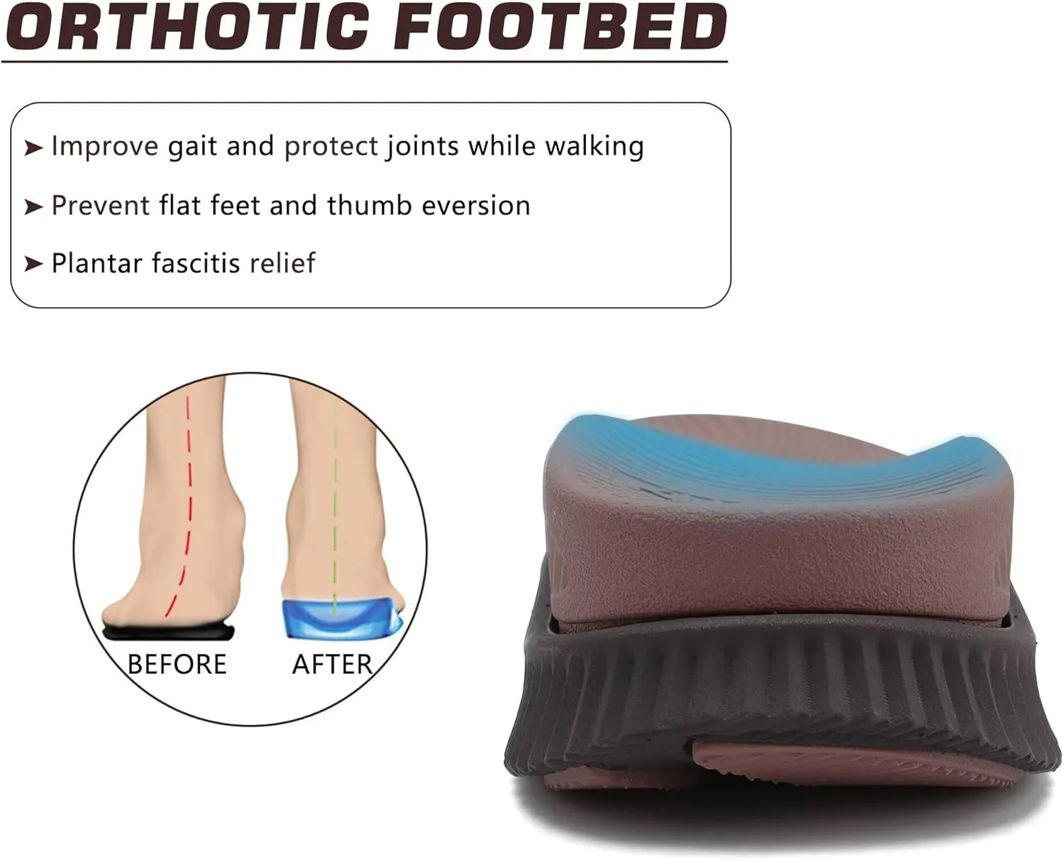 KuaiLu Mens Hiking Sandals with Arch Support Orthopedic Walking Recovery Sandals for Plantar Fasciitis Open Toe Summer Athletic Sport Comfortable Cushion Breathable Outdoor Water Sandals Size7-13
