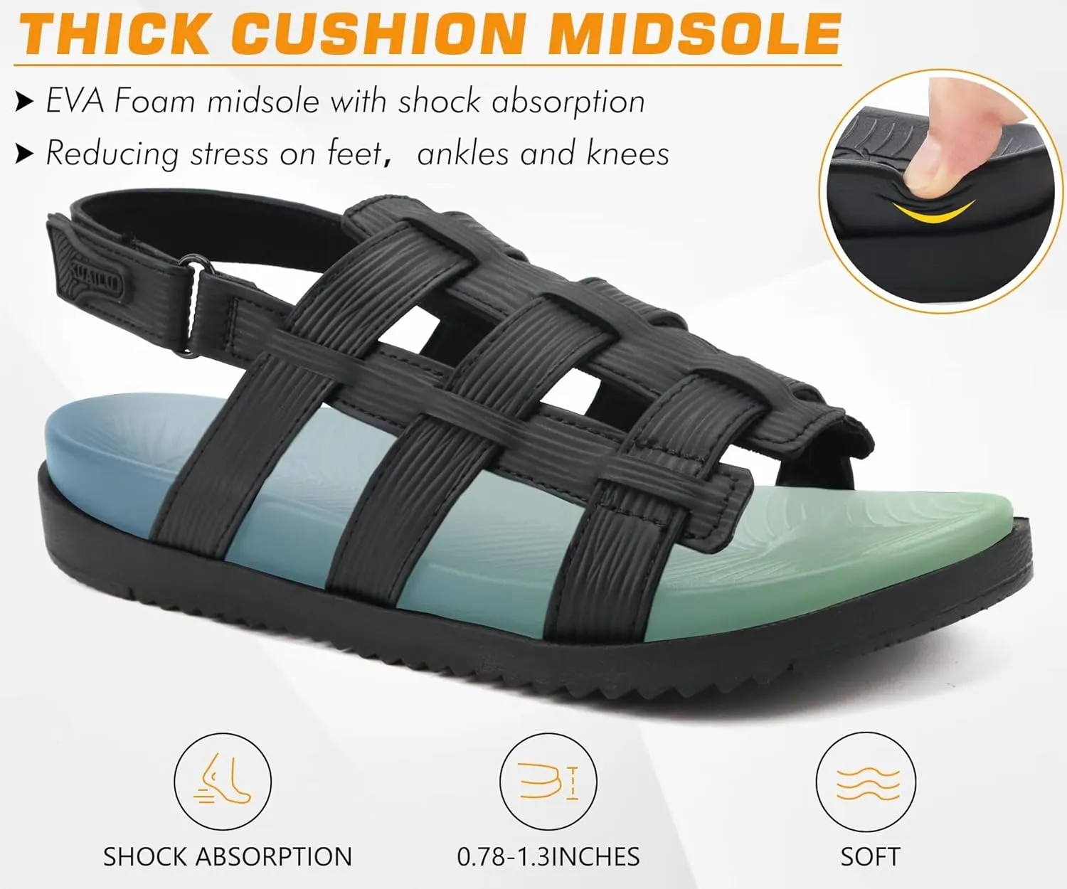 KuaiLu Womens Fashion Orthopedic Walking Sandals for Women 2025 Arch Support Sandles Comfort Plantar Fasciitis Recovery Cushion Summer Travel Outdoor Hiking Open Toe Water Shoes Woman Size US5-11