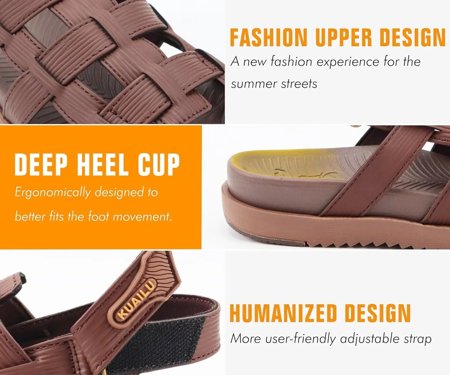 KuaiLu Womens Fashion Orthopedic Walking Sandals for Women 2025 Arch Support Sandles Comfort Plantar Fasciitis Recovery Cushion Summer Travel Outdoor Hiking Open Toe Water Shoes Woman Size US5-11