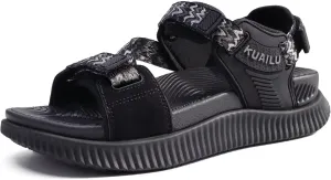 KuaiLu Womens Orthopedic Walking Sandals Recovery Sport Outdoor Hiking Water Sandles Thick Athletic Cushion Adjustable Leather Strap Sandals with Comfortable Plantar Fasciitis Arch Support