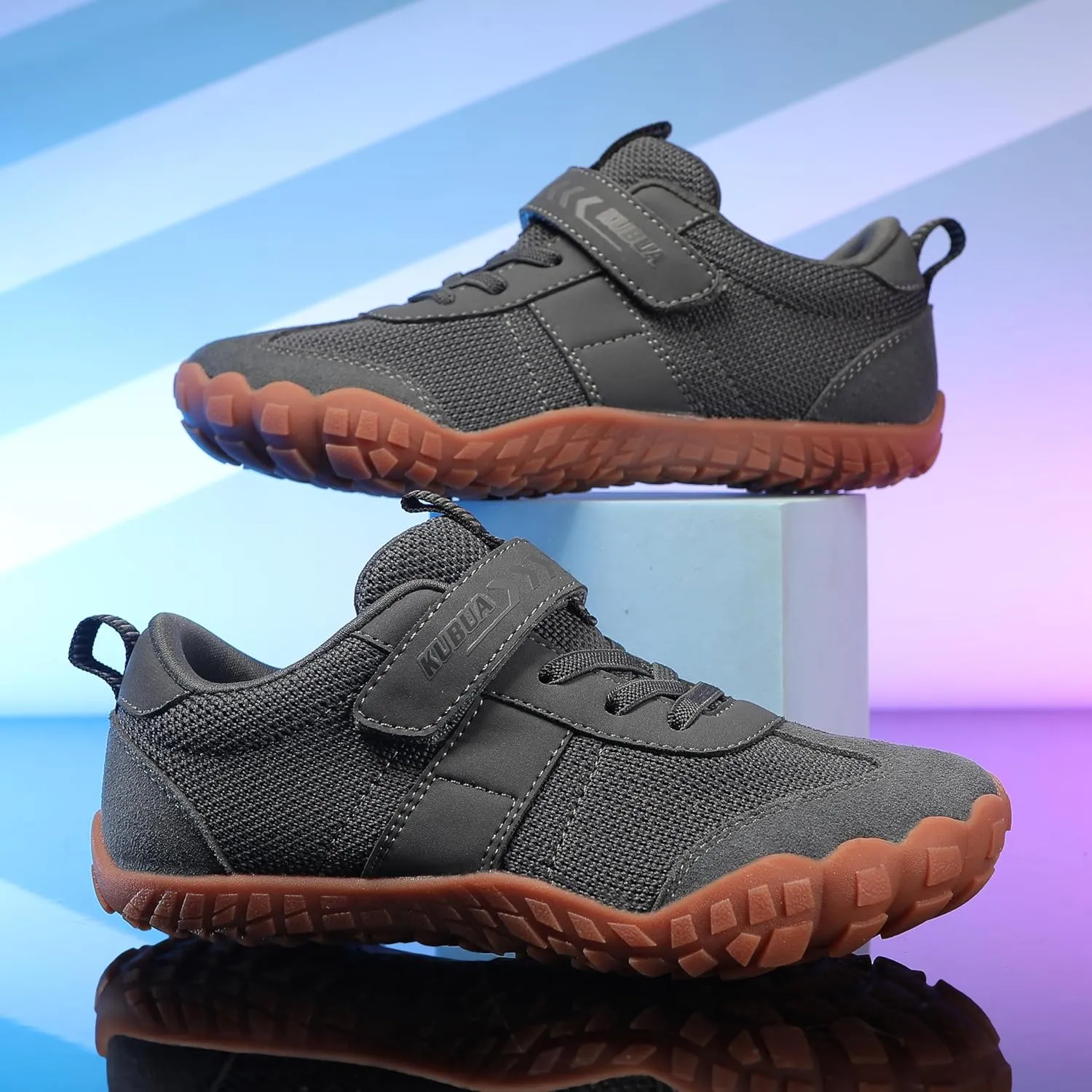 KUBUA Boys Girls Sneakers Kids Barefoot Shoes Comfort Anti-Slip Walking Shoes for Indoor Outdoor Toddler Little Big Kid