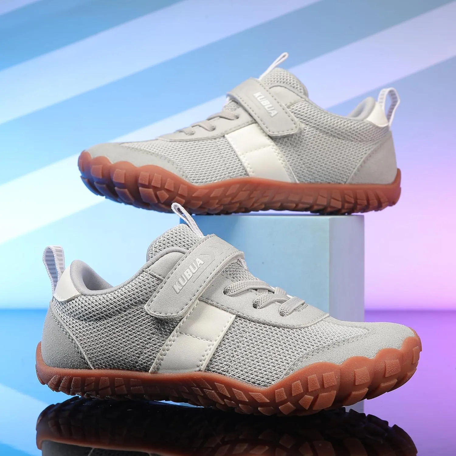 KUBUA Boys Girls Sneakers Kids Barefoot Shoes Comfort Anti-Slip Walking Shoes for Indoor Outdoor Toddler Little Big Kid
