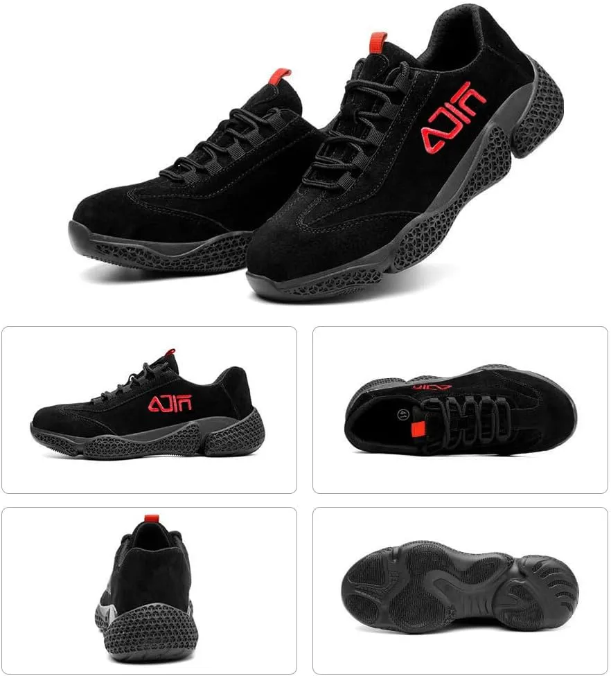 KUNWFNIX Steel Toe Sneakers for Men Women Lightweight Safety Shoes Comfortable Puncture Proof Slip On Composite Toe Work Shoes