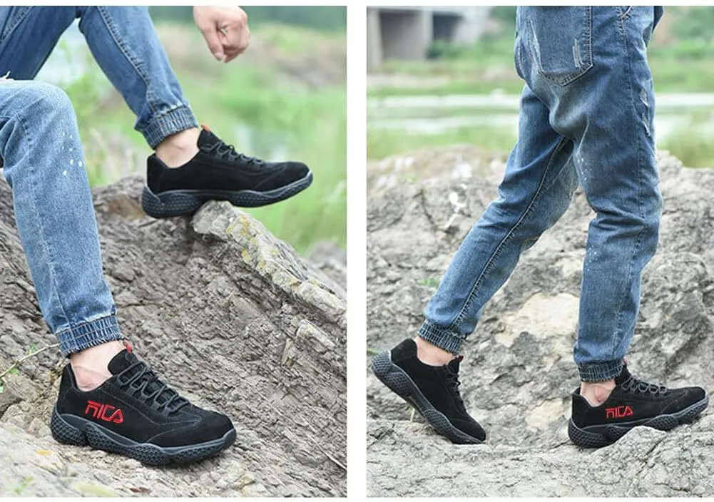 KUNWFNIX Steel Toe Sneakers for Men Women Lightweight Safety Shoes Comfortable Puncture Proof Slip On Composite Toe Work Shoes