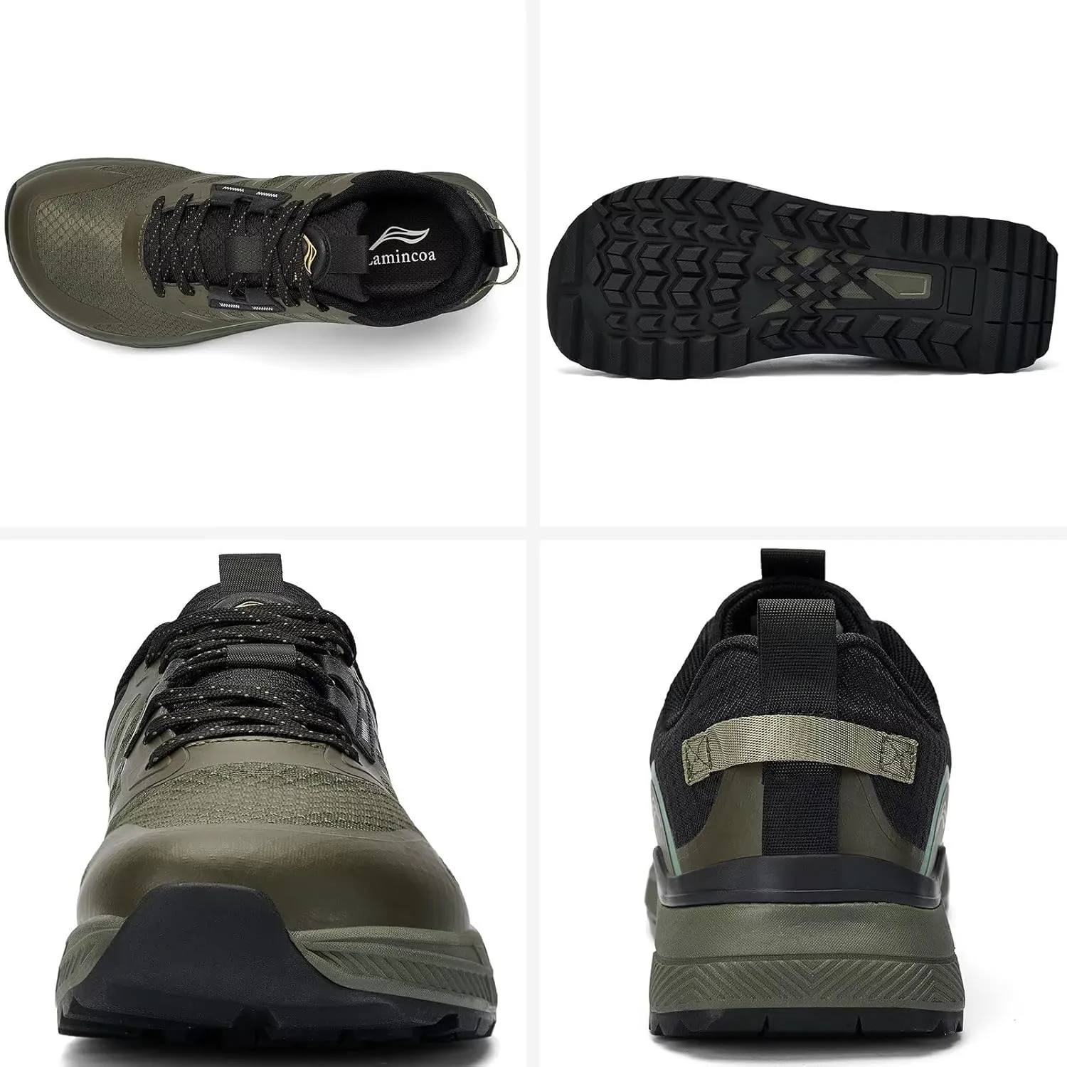 Lamincoa Wide Men's Sneakers Hiking Walking Lightweight Breathable Shoe Non-Slip Outdoor Sports Trail Running Tennis Sneaker