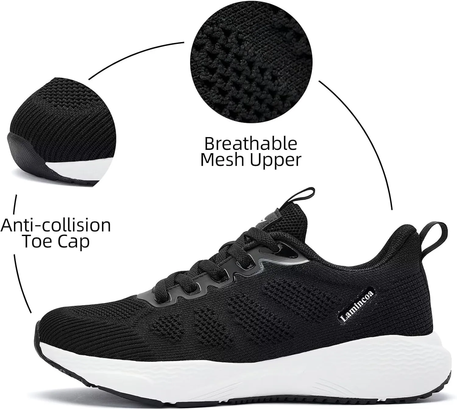 Lamincoa Women's Walking Shoes Running Lightweight Sneakers Comfortable Tennis Athletic Shoes Outdoor Gym Sport Workout