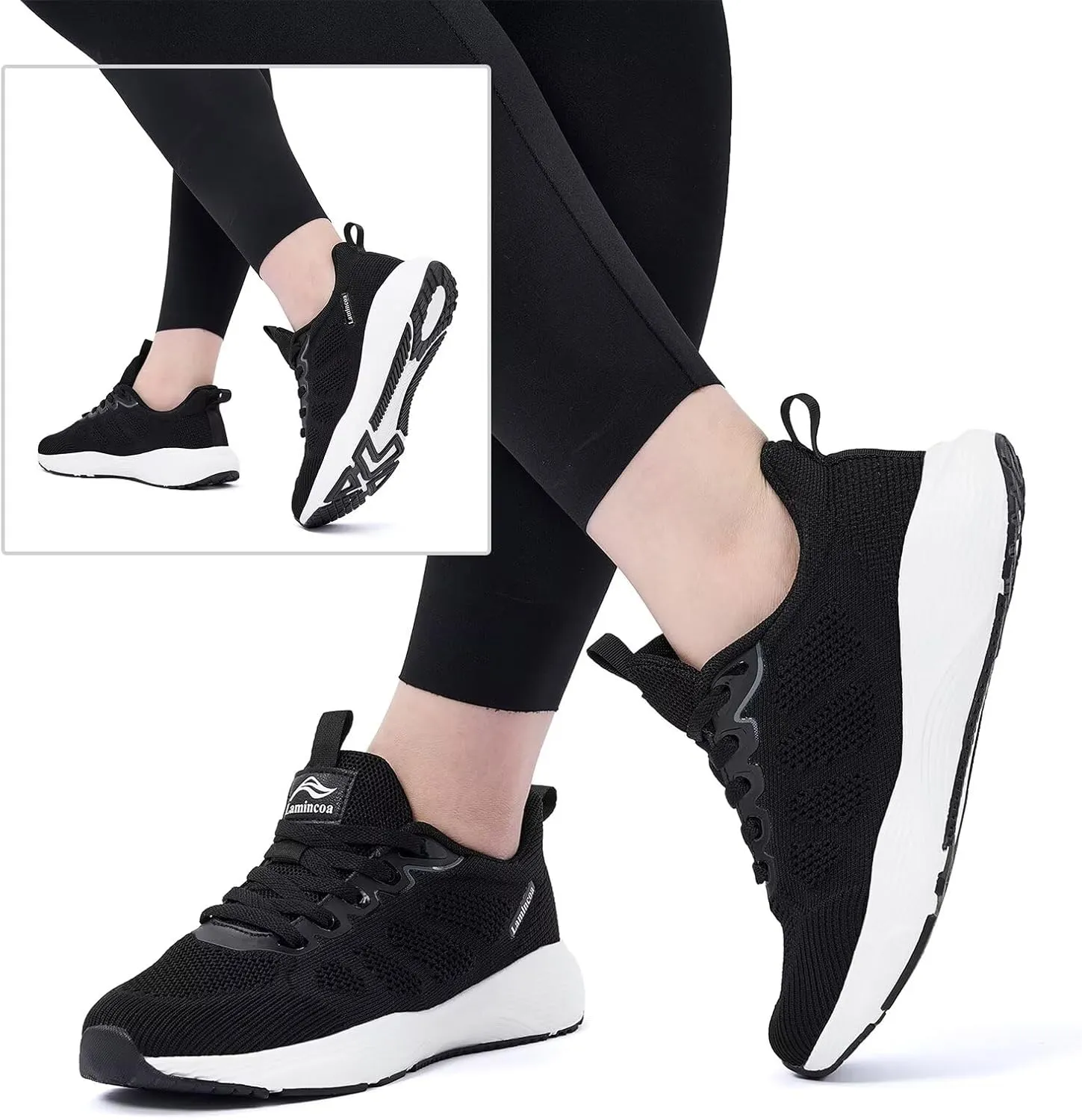 Lamincoa Women's Walking Shoes Running Lightweight Sneakers Comfortable Tennis Athletic Shoes Outdoor Gym Sport Workout