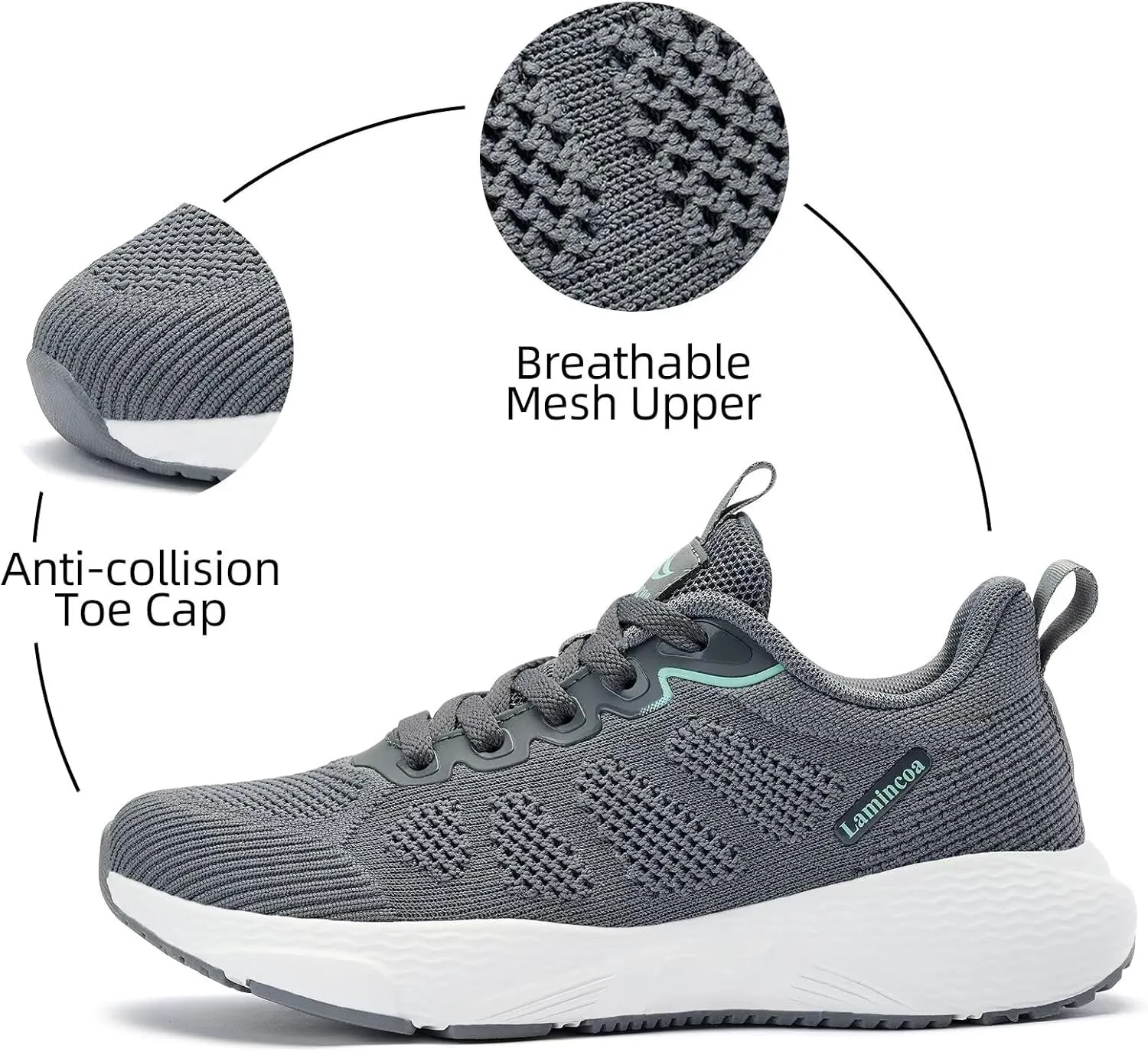 Lamincoa Women's Walking Shoes Running Lightweight Sneakers Comfortable Tennis Athletic Shoes Outdoor Gym Sport Workout