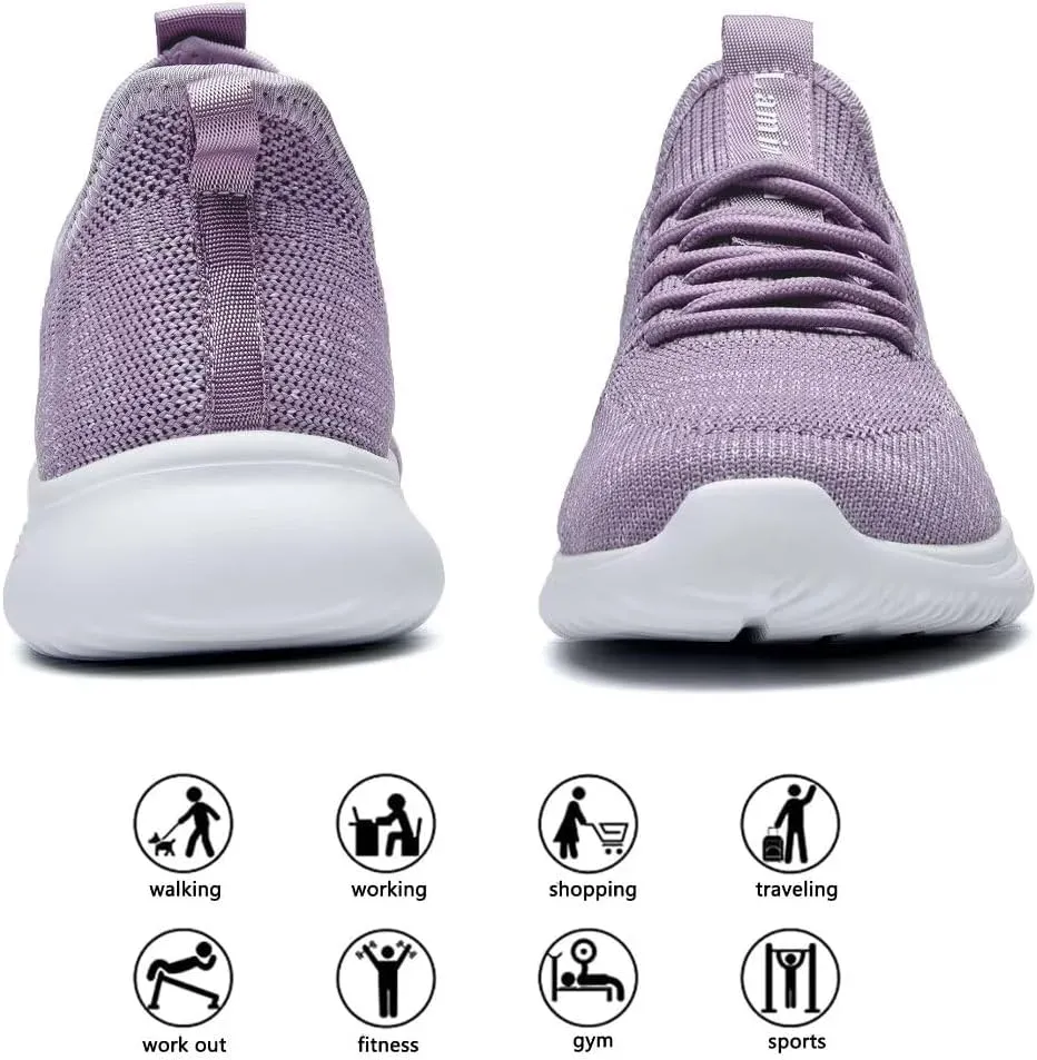 Lamincoa Womens Walking Shoes Slip On Lightweight Memory Foam Cheer Sneakers for Tennis Gym Running Workout Yoga