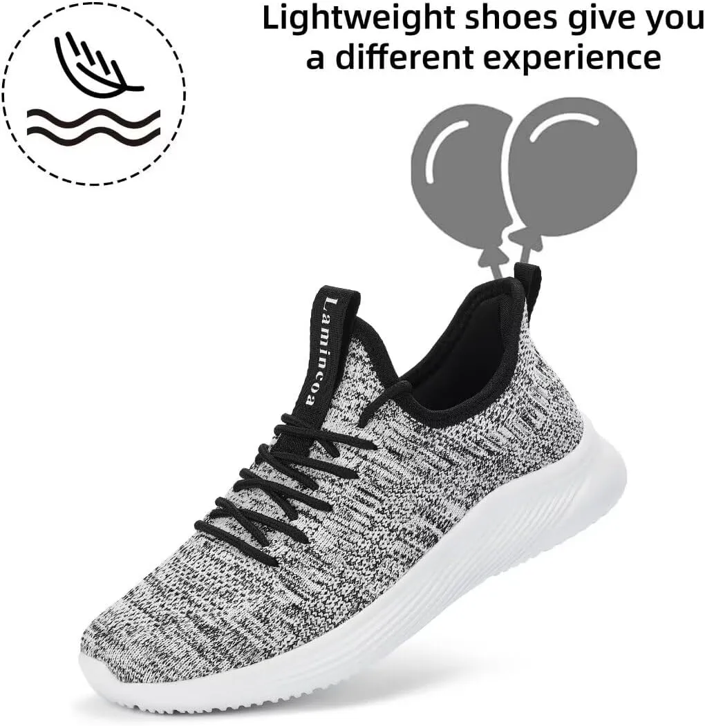 Lamincoa Womens Walking Shoes Slip On Lightweight Memory Foam Cheer Sneakers for Tennis Gym Running Workout Yoga