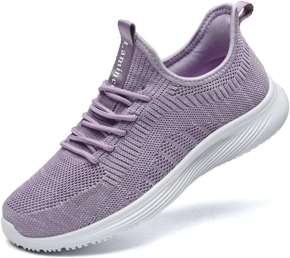Lamincoa Womens Walking Shoes Slip On Lightweight Memory Foam Cheer Sneakers for Tennis Gym Running Workout Yoga