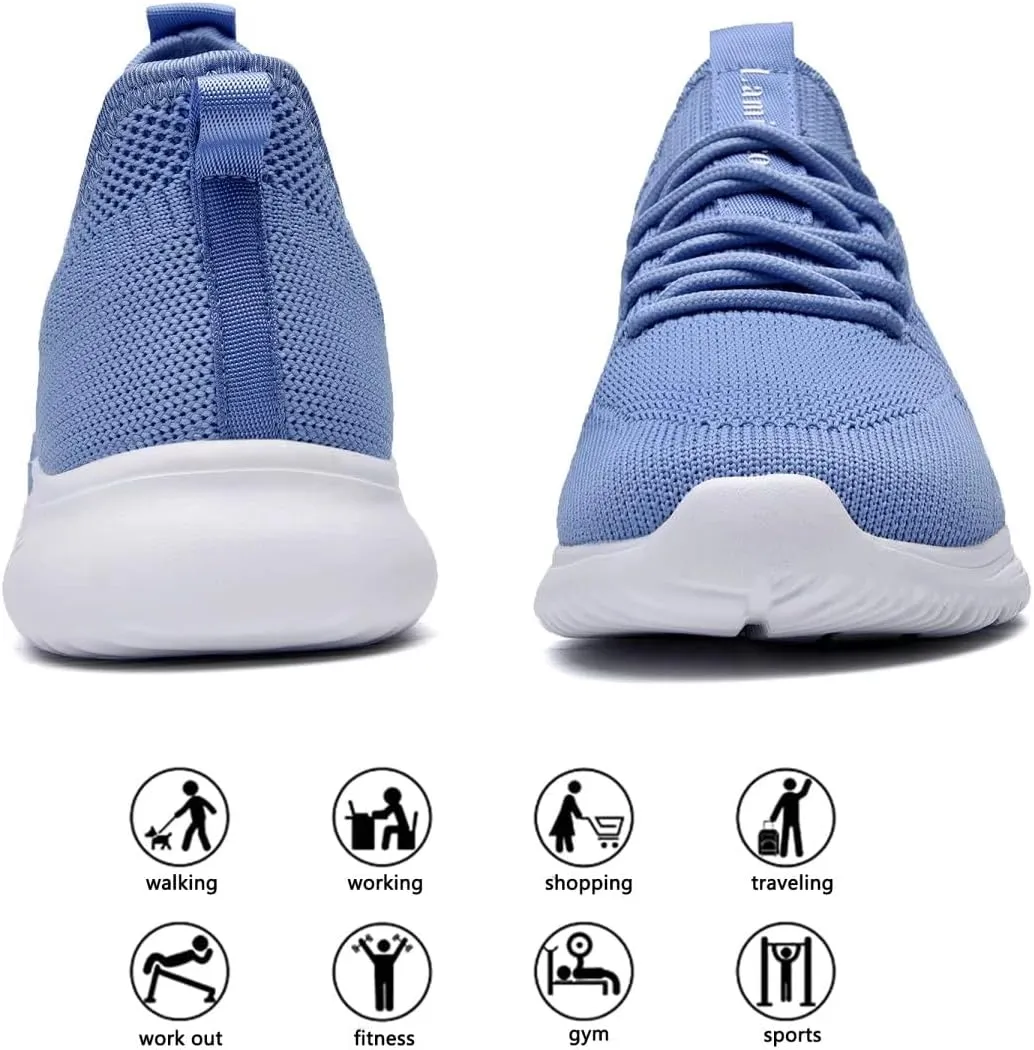 Lamincoa Womens Walking Shoes Slip On Lightweight Memory Foam Cheer Sneakers for Tennis Gym Running Workout Yoga