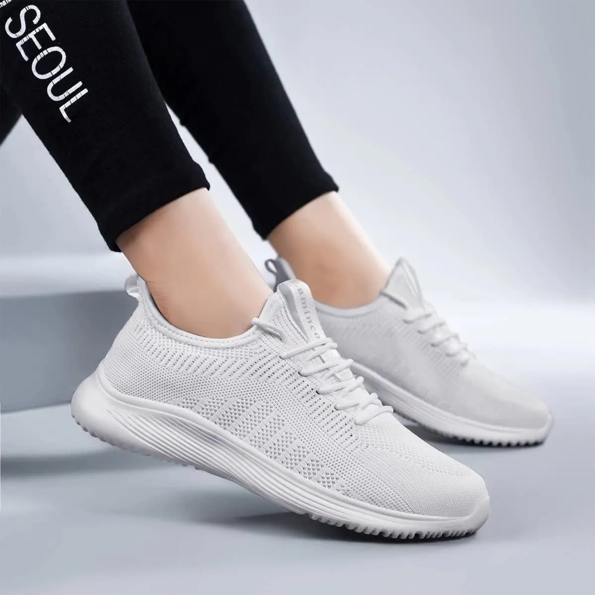 Lamincoa Womens Walking Shoes Slip On Lightweight Memory Foam Cheer Sneakers for Tennis Gym Running Workout Yoga