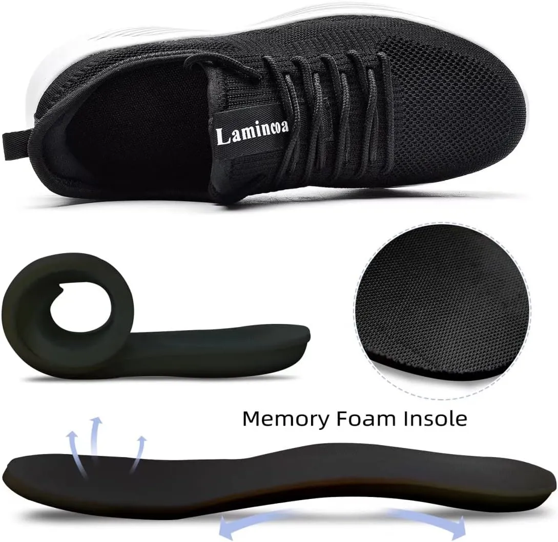 Lamincoa Womens Walking Shoes Slip On Lightweight Memory Foam Cheer Sneakers for Tennis Gym Running Workout Yoga