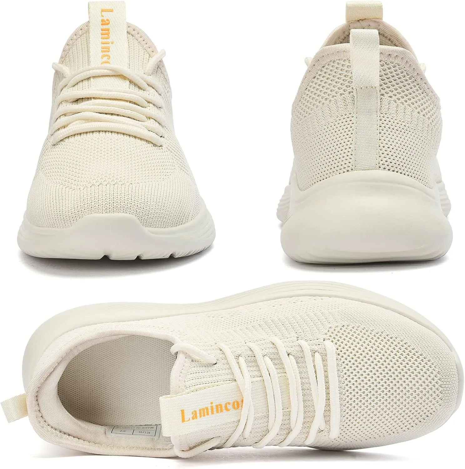 Lamincoa Womens Walking Shoes Slip On Lightweight Memory Foam Cheer Sneakers for Tennis Gym Running Workout Yoga