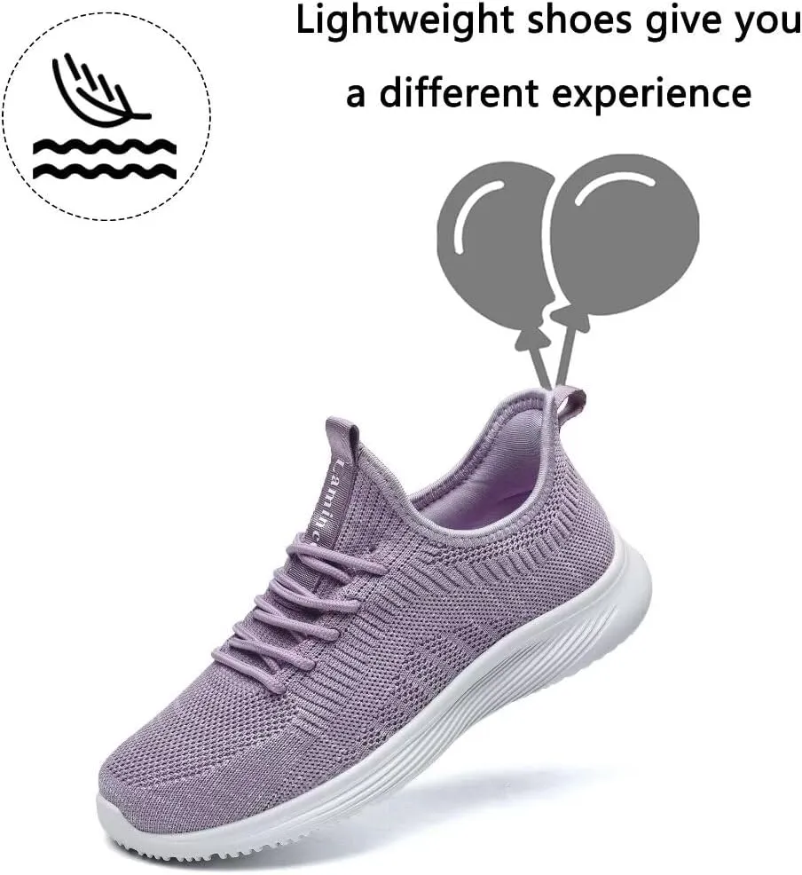 Lamincoa Womens Walking Shoes Slip On Lightweight Memory Foam Cheer Sneakers for Tennis Gym Running Workout Yoga